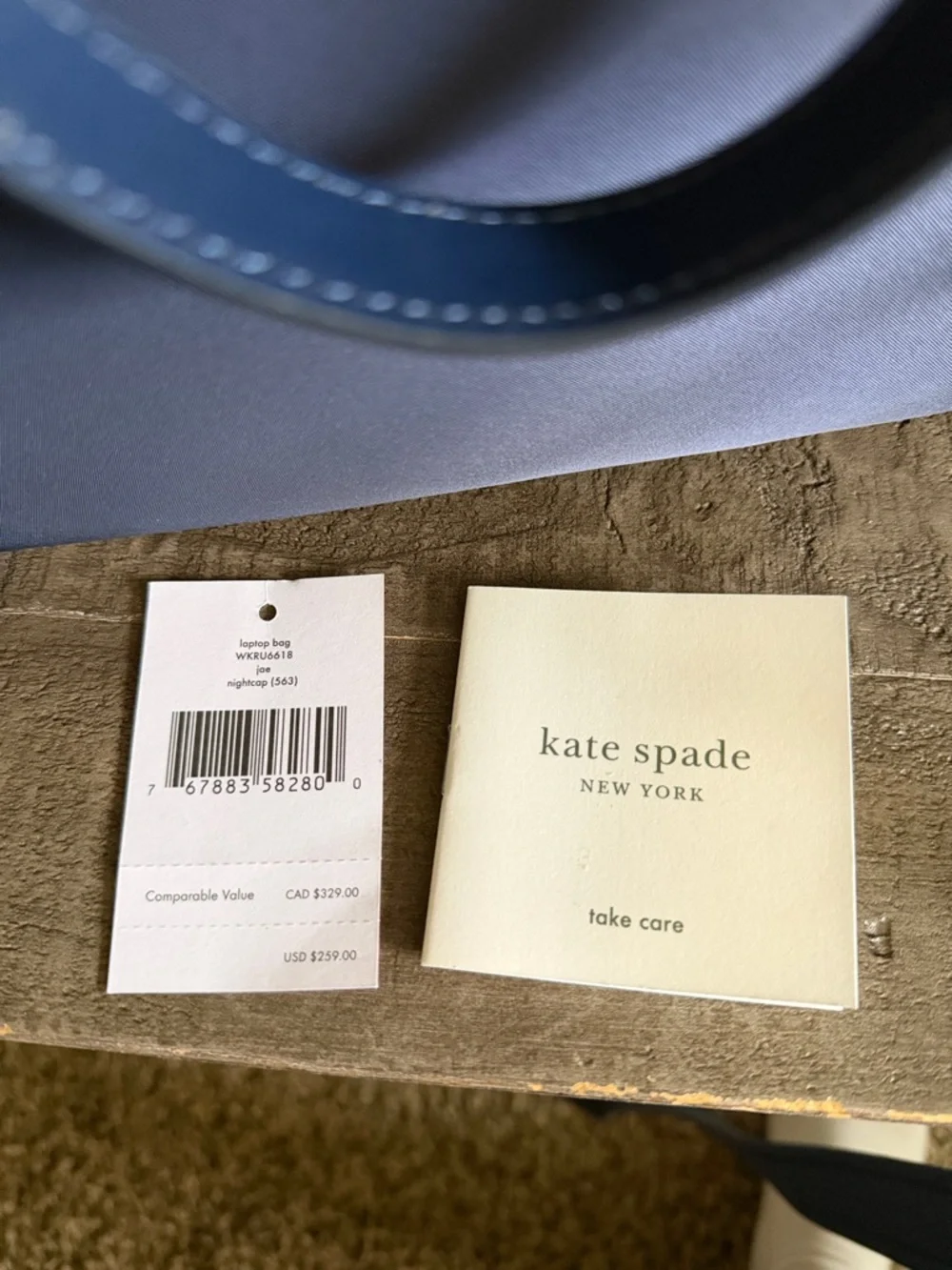 kate spade Navy Structured Laptop Bag with Removable Strap